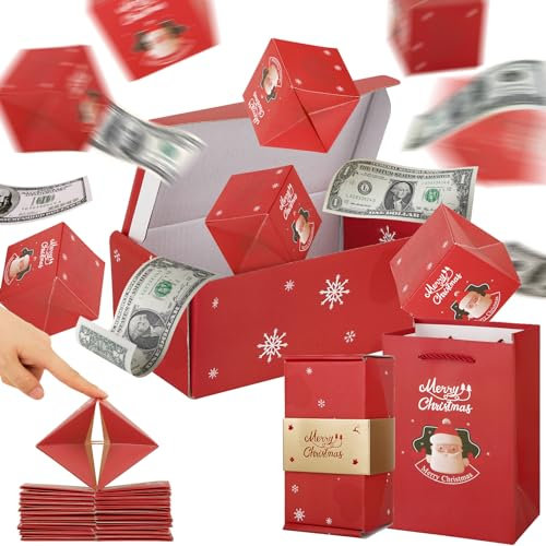 Explodierende Geschenkbox Geldgeschenke Überraschungsbox Pop Up Surprise Box für Weihnachten Geldgeschenke Geschenkverpackung