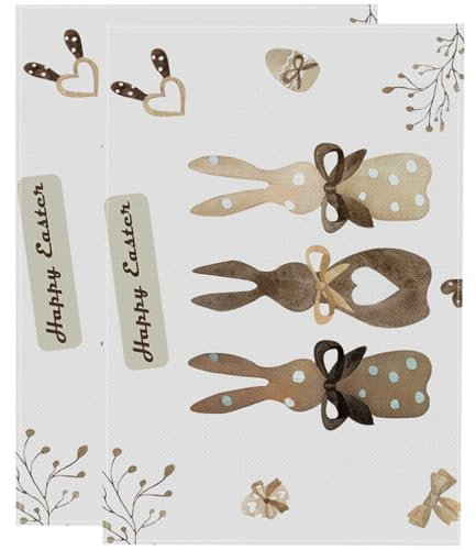 Zerodeko 2pezzi Tovagliette Pasquali Resistente Con Design Coniglio Per Decorare La Tavola Durante Le Feste Di Pasqua Come Sottopiatti e Pratico