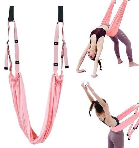 itrimaka Aerial Yoga-Schaukel - Rosa Nylon Hängematte für Rückenschmerzen, Taille, Hinterbein und Spagat-Training