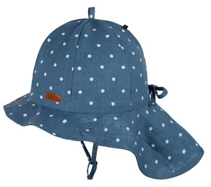 Pure Pure Mädchen Sonnenhut Steel-Blue/whiteKopfumfang in cm: 47