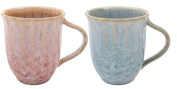Lesser & Pavey Kaffeetassen mit reaktiver Glasur, Keramik, für Zuhause oder Arbeit, entworfen von Elements, schöne Tassen für Tee, Kaffee und heiße Getränke, 2 Stück