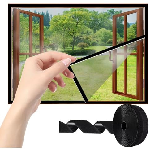 window insulation kit heavy duty W140 x H180cm(55.1x70.8in) Patio Doors & Large Windows,Heavy Duty Film Insulator,Indoor Installation,Window Tape Included,Black