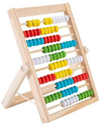 WUSJCOF 1 Stück 100 Perlen/Zählstäbchen/Digitale Karten Rechenschieber Rechenrahmen Abacus Rechner Abakus Zählrahmen von 1-100 Aufklärung Spielzeug für Kinder ab 3 Jahre