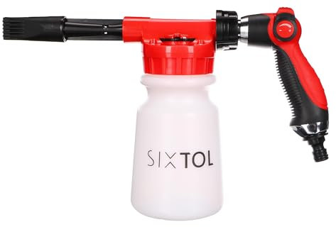 SIXTOL CAR Detailing Spray 1 | Autowaschpistole | Schaumreinigung | Waschpistole mit Seifenspender | Schaumkanone | Hochdruckreiniger Auto | Gartenpistole | Reinigungssprayer | 900 ml