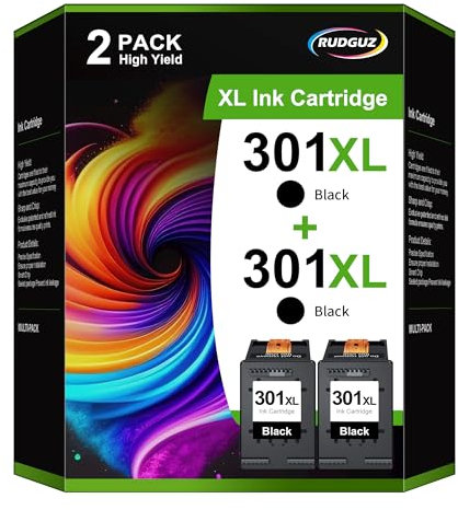 301 XL Druckerpatronen Schwarz Kompatibel für HP 301 Druckerpatronen 301XL Multipack für HP Envy 4500 Druckerpatronen 5530 4504 5534 Deskjet 2540 2544 1510 Officejet 4630 2620 (Schwarz, 2er-Pack)