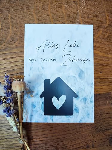Generisch Glückwunschkarte zum Einzug - neue Wohnung Haus, neues Zuhause, Gratulationskarte Umzug, Richtfest, Hausbau, Einweihung, Grußkarte, Postkarte zum Einzug