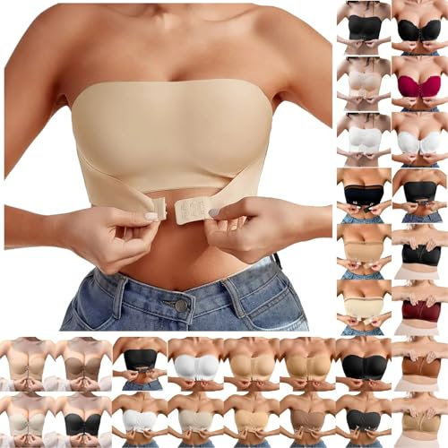 Women's Bandeau Bra Sports Yoga Seamless Wireless Padded Strapless Bras
