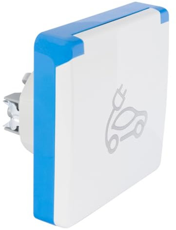 BACHMANN eMobility - Prise de charge encastrée pour voiture électrique - IP44, 16 A - Avec couvercle à charnière, protection contre les contacts et support de câble - Pour un chargement sûr à la