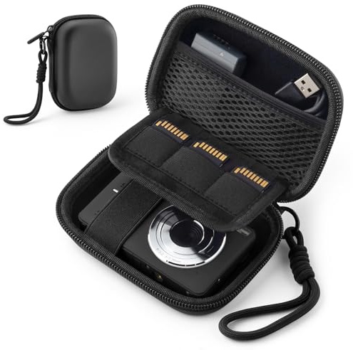TYSORETY Digitalkamera Tasche Kompatibel mit CAMKORY/Kodak PIXPRO/Lecran/VAHOIALD/Canon IXUS 285 HS, Kleine Reisekameras Aufbewahrungshalter mit Netztasche für Zubehör SD-Karte