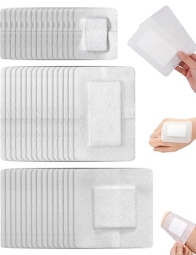 ZKUNL Paquete de 45 PCS Apósitos Adhesivos Estériles para Heridas,6cmx7cm,10cmx10cm,10cmx15cm(cada tamaño 15PCS) Apositos Adhesivos Ideales para Cortes y Úlceras venosas y por presión