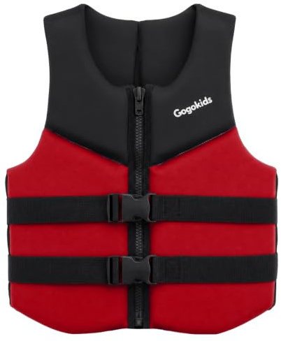 Gogokids Junior Schwimmweste 30-50kg, Verstellbare Schwimmhilfen Jacke für Teens & Jugendliche, Neopren Schwimmweste mit Auftrieb Leichte Weste für Kajak, Paddelboard & Schwimmbad, 6-11 Jahre