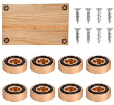 8pcs Cutting Board Feet, 2.95x1.12cm/1.16x0.44in Non Slip Brass Metal Cutting Board Legs Stabilizer Pads Accessories with Screws for Kitchen Chopping Blocks Countertop Protection (Gold)