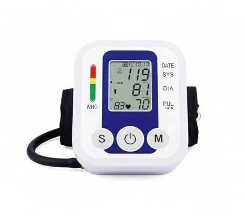 Blood Pressure Monitor Upper Arm with Large Cuff 22–36cm – Automatic Digital Blood Pressure Machine with LCD Display – Heart Rate & Hypertension Monitor – Dual User Memory for Home Use