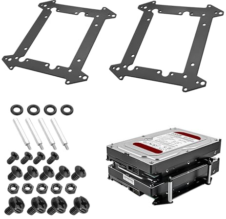 YAODHAOD SSD Einbaurahmen Metall für 2,5 / 3,5 Zoll HDD/SSD Halterung stapelbar, platzsparende Speichererweiterung für PC Gehäuse, NAS, Server (2)
