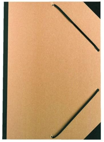 Exacompta - Réf. 544100E - 10 cartons à dessin kraft naturel - avec élastiques - dos et coins toilés - dimensions 32 x 45 cm - formats à classer A3 (297 x 420 mm - couleur kratf brun