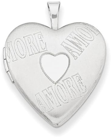 Sterling Silber 20 mm mit AMORE Herz Medaillon