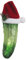 Krebs Glas Lauscha - Weihnachtsdekoration/Christbaumschmuck aus Glas - Weihnachtsbaumanhänger - Motiv: Gurke mit Weihnachtsmütze - Größe: ca. 14 cm