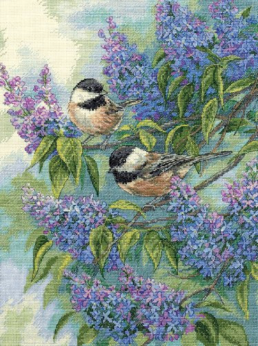 Dimensions Gold Collection Counted Cross Stitch Kit 12X16-Chickadees & Lilacs (14 Count)
