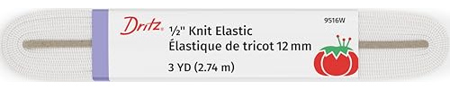 Dritz 9516W Strick-Elastikfaden, Weiß, 1,3 cm