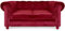 Menzzo Grand Canapé Chesterfield 2-Sitzer Sofa mit Samtbezug Rot