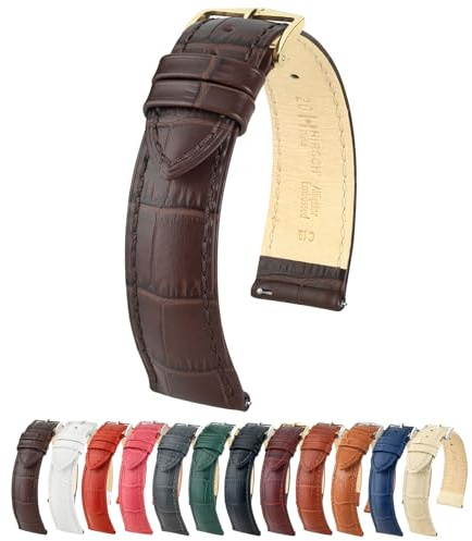 Hirsch Uhren-Armband Duke L 20 mm Leder Dunkelbraun 01028010-1-20