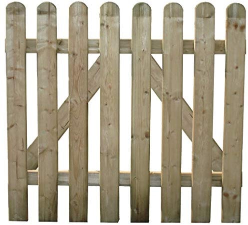 HOMEGARDEN Cancello per Steccato in Legno di Pino per Recinto Giardino 100x100 Cm