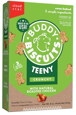 Buddy Biscuits Teeny Crunchy Dog Treats, Roasted Chicken, 8 oz. Box