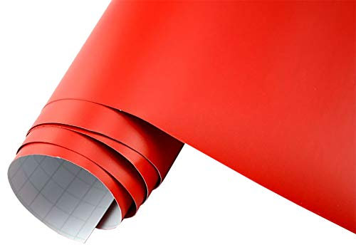 Neoxxim 7€/m2 Premium Auto Folie - ROT MATT 200 x 150 cm - blasenfrei Lackfolie Möbelfolie
