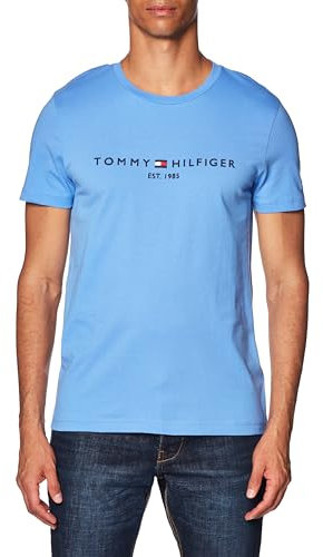 Tommy Hilfiger Tommy Logo Tee MW0MW11797 T-Shirts Manches Courtes, Bleu (Blue Spell), S Homme