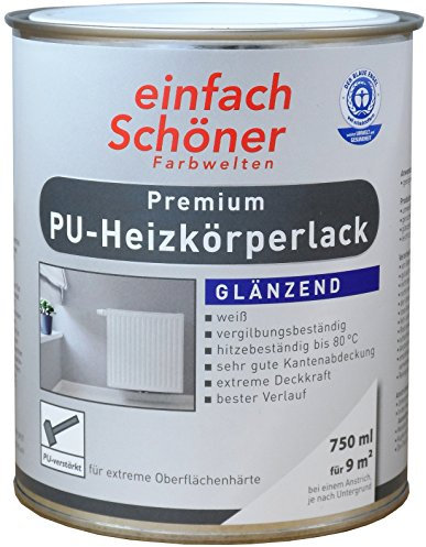 Wilckens Heizkörperlack weiss inkl. Pinsel von E-Com24 (Premium PU glänzend 750 ml)