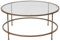 Flash Furniture Astoria Collection runder Couchtisch – moderner Couchtisch aus klarem Glas – gebürsteter goldfarbener Rahmen
