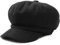 DORRISO Mode Damen Baske Baskenmütze Gestrickte Schirmmütze Frühling Herbst Winter Mütze Weiche Maler Mütze Barett Mütze Achteckiger Hut 54-60CM Schwarz