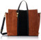 Fossil Tasche für Frauen Carmen, Leder/Leder, Polyurethan, Wildlederbesatz Tote braun/schwarz 38,1 cm L x 15,9 cm B x 33 cm H ZB7891199