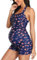 EastElegant Maillot de Bain Une pièce rétro Halter avec Boyleg Grossesse(Parapluie,Large)