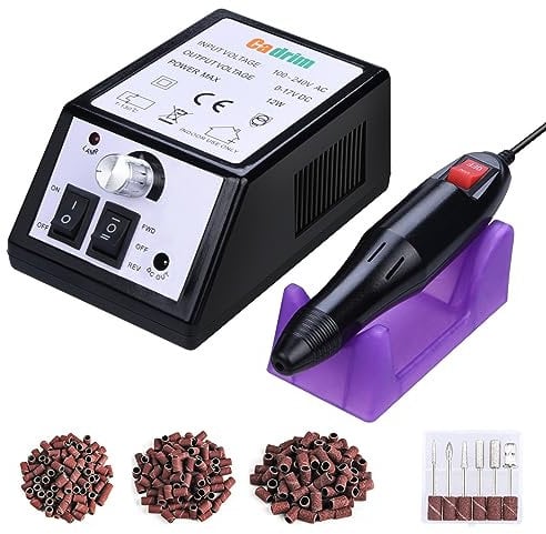 Elektrisch Nagelfräser, Elektrische Nagelfeile Set 20000 u/Min Maniküre Pediküre Elektrisch für Nagelstudio Persönliche DIY-Maniküre (Schwarz)