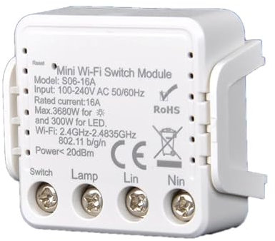 Cloud Even Interruttore Della Luce Intelligente,modulo Smart Interruttore Wi-Fi, App Smart Life, 3 modalità di lavoro, con Alexa Nessun hub richiesto mini Relè WiFi a 1 Vie 16A tuya (1)