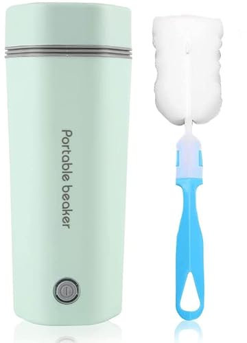 Travel Kettle, Mini Portable Electric Kettle, 350mL Fast Boil Small Kettle, Automatic Shut off Travel Tea Kettle with Cleaning Brush, Water Heater for Making Coffee, Baby Milk (Green)