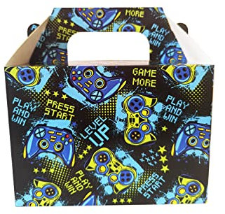 Harfield Kids Lunch Boxes Console Gamer Design Happy Meal Style Cardboard Recyclable Disposable FSC Certified Pack of 25