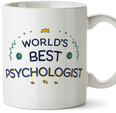 MUGFFINS Tazas para PSICÓLOGA - En Inglés - World's Best - 11 oz / 330 ml - Regalo original y divertido