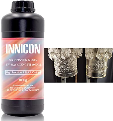 INNICON Starres Harz 3D Drucker Harz 405nm Rapid Resin für LCD DLP 3D Druck Harz Hochpräzise Standard Photopolymer UV-Härtung Flüssigkeit 3D Harz Klar