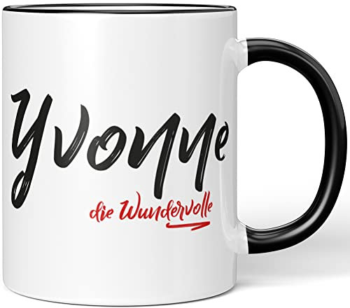 JUNIWORDS Tasse, Yvonne, die Wundervolle, Schwarz (5312736)