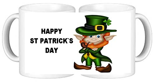 Happy St. Patrick's Day Ireland Irish Leprechaun Ceramic Coffee Mug with A Smash Proof Box