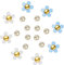 AUAUY 18 PCS Blue Flower & Pearl Shoe Charms with Pearl Decoration for Girls, Women, Adults, Kids, Crocs, Sandals, Garden Shoes, DIY Projects, Party, Birthday, Christmas