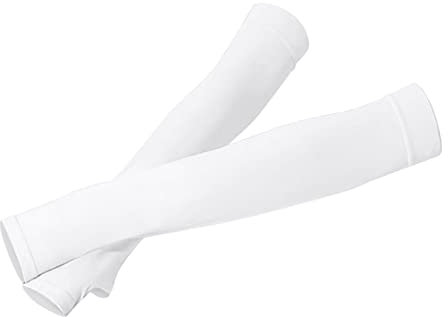 Junhasgood Baumwolle Handschuhe Damen Unisex-Ärmel aus Eisseide für Männer und Frauen, Sonnenschutzhüllen für den Außenbereich Lange Handschuhe Weiß Baumwolle (White, One Size)