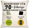 70. Geburtstag Geschenk Tasche Kissenbezug für 70 Jahre alt Frauen Männer Frau Ehemann Mama Papa Oma Opa Tante Onkel Freunde Schwester Bruder Nachbarn 70.(70. Geburtstag)
