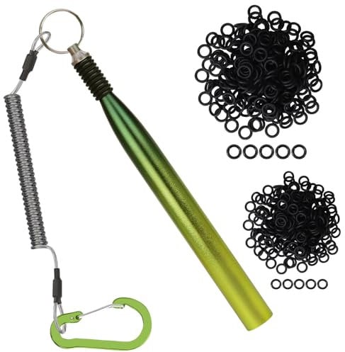 Truscend Fishing Wacky Rig Tool with Silicone O Rings 210Pcs for 3-4 and 5-7 Worm Lures, Ultra-Smooth Tube for Easy Installation and Great Protection of Stick Bait, Must-Have Bass Fishing Gear