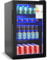 Panana Under Counter Beer & Drinks Fridge-90L Capacity,Holds up to 115 Cans, Premium Temperature Performance (2℃ to 15℃), Full Length Low-E Glass, Removable Shelves, LED Light, Low Noise(Black)