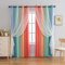indistar Verdunklungsvorhänge für Schlafzimmer, 2-lagiges Design aus Stoff und Tüll, hübscher Fenstervorhang für Kinderzimmer, 1 Paneel (B132 x L241 cm Regenbogen)