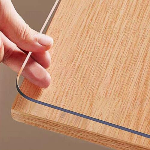 Tischfolie transparent 1.5mm 70 x 110cm Transparente Tischdecke Tischschutz, PVC Glasklar Folie Tisch Schutzfolie, Wasserdicht Schutztischdecke, Tisch Schutzfolie