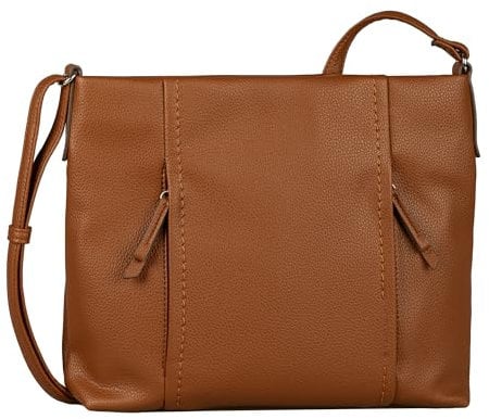 TOM TAILOR Beca Damen Hobo Bag Schultertasche Mittelgroß Cognac Braun